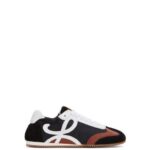 Loewe Women Ballet runner in nylon and calfskin 206XF668 Black/White