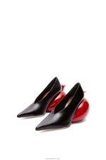 Loewe Women Balloon pump in calfskin 206XF762 Black/Red - Image 2