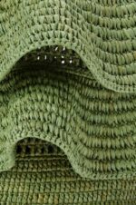 Loewe Women Balloon Ruffles bag in raffia and calfskin 206XF66 Green/Tan - Image 8