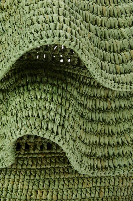 Loewe Women Balloon Ruffles bag in raffia and calfskin 206XF66 Green/Tan - Image 8
