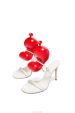 Loewe Women Balloon sandal in lambskin 206XF708 White/Red - Image 2