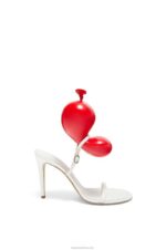Loewe Women Balloon sandal in lambskin 206XF708 White/Red