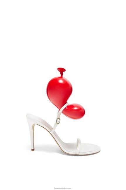 Loewe Women Balloon sandal in lambskin 206XF708 White/Red