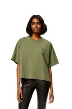 Loewe Women Boxy fit T-shirt in cotton 206XF827 Sage - Image 2