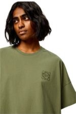 Loewe Women Boxy fit T-shirt in cotton 206XF827 Sage - Image 4