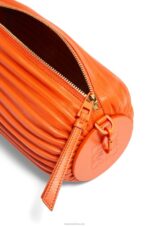 Loewe Women Bracelet pouch in pleated nappa 206XF600 Orange - Image 6
