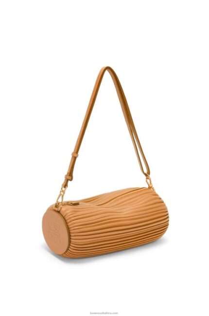 Loewe Women Bracelet Pouch in pleated nappa 206XF627 Warm Desert