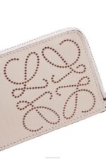 Loewe Women Brand coin cardholder in classic calfskin 206XF1407 Light Oat/Tan - Image 4