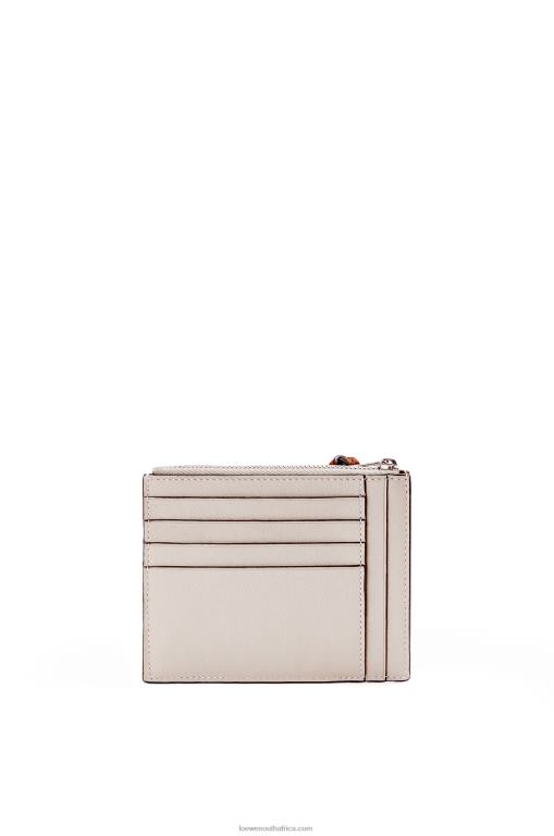 Loewe Women Brand coin cardholder in classic calfskin 206XF1420 Light Oat/Tan - Image 2