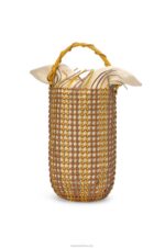 Loewe Women Bucket Mesh bag in calfskin 206XF183 Tan/Yellow - Image 4