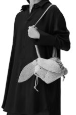 Loewe Women Bunny Bucket in raffia and calfskin 206XF98 Natural - Image 2