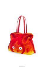 Loewe Women Calcifer XL Flamenco clutch in shearling 206XF444 Red - Image 4