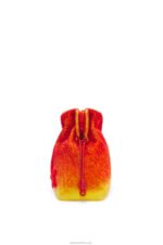 Loewe Women Calcifer XL Flamenco clutch in shearling 206XF444 Red - Image 5