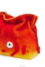 Loewe Women Calcifer XL Flamenco clutch in shearling 206XF444 Red - Image 9