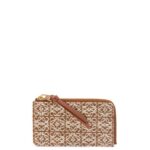 Loewe Women Coin cardholder in jacquard and calfskin 206XF1389 Tan/Pecan