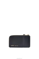 Loewe Women Coin cardholder in jacquard and calfskin 206XF1390 Navy/Black - Image 2
