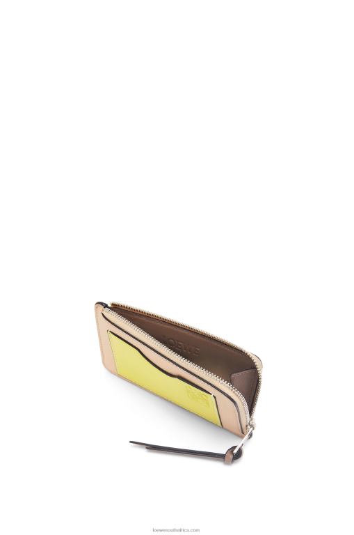 Loewe Women Coin cardholder in soft grained calfskin 206XF1393 Nude/Citronelle - Image 3