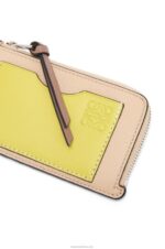 Loewe Women Coin cardholder in soft grained calfskin 206XF1393 Nude/Citronelle - Image 4