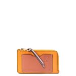 Loewe Women Coin cardholder in soft grained calfskin 206XF1408 Mandarin/Coral Reef
