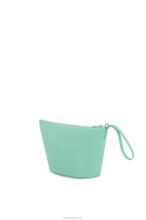 Loewe Women Cosmetic pouch in canvas and calfskin 206XF592 Fresh Mint - Image 2
