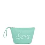 Loewe Women Cosmetic pouch in canvas and calfskin 206XF592 Fresh Mint