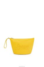 Loewe Women Cosmetic pouch in canvas and calfskin 206XF593 Yellow
