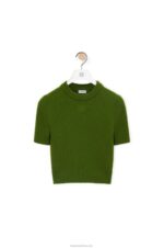 Loewe Women Cropped sweater in cashmere 206XF958 Forest Green - Image 5
