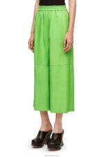Loewe Women Cropped trousers in nappa 206XF1111 Fluo Green - Image 2
