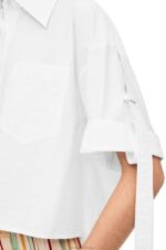 Loewe Women Cropped workwear shirt in cotton 206XF877 White - Image 4