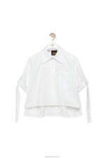 Loewe Women Cropped workwear shirt in cotton 206XF877 White - Image 5