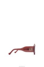 Loewe Women Curved sunglasses in acetate 206XF1442 Rust - Image 3