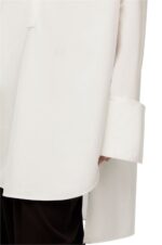 Loewe Women Deconstructed shirt dress in cotton 206XF1095 Optic White - Image 4