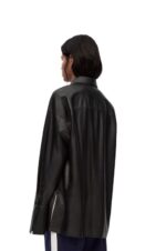Loewe Women Deconstructed shirt in nappa lambskin 206XF887 Black - Image 3