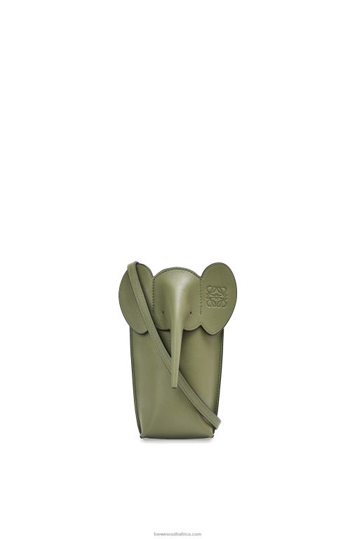 loewe_women_elephant_pocket_in_classic_calfskin_206xf597_avocado_green.jpg Loewe Women Elephant Pocket in classic calfskin 206XF597 Avocado Green - Image 1