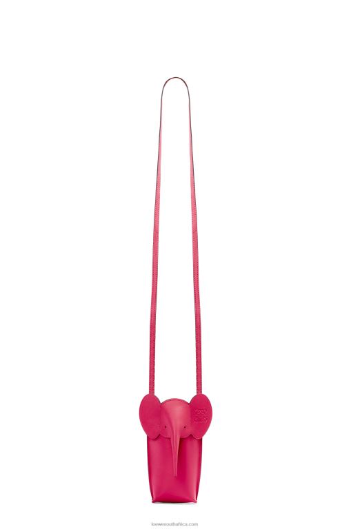 Loewe Women Elephant Pocket in classic calfskin 206XF604 Ruby Red Glaze - Image 4