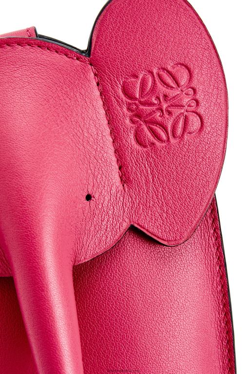 Loewe Women Elephant Pocket in classic calfskin 206XF604 Ruby Red Glaze - Image 5
