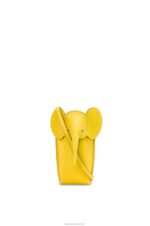 Loewe Women Elephant Pocket in classic calfskin 206XF605 Yellow