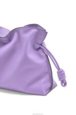 Loewe Women Flamenco clutch in nappa calfskin 206XF388 Light Mauve - Image 6