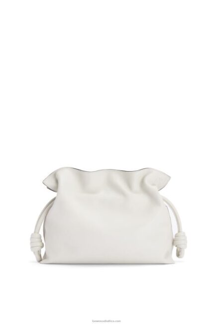 Loewe Women Flamenco clutch in nappa calfskin 206XF390 Soft White