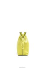 Loewe Women Flamenco clutch in nappa calfskin 206XF608 Lime Yellow - Image 3