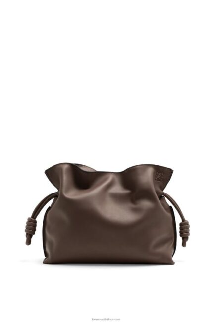 Loewe Women Flamenco clutch in nappa calfskin 206XF623 Chocolate