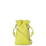Loewe Women Flamenco Pocket in nappa calfskin 206XF294 Lime Yellow