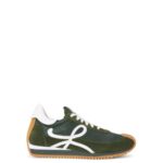 Loewe Women Flow runner in suede and nylon 206XF647 Forest Green