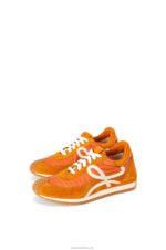 Loewe Women Flow runner in suede and nylon 206XF648 Copper Orange - Image 2