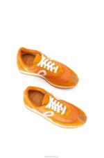 Loewe Women Flow runner in suede and nylon 206XF648 Copper Orange - Image 3