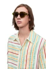 Loewe Women Flower sunglasses in injected nylon 206XF1462 Cactus Green - Image 2
