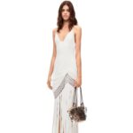 Loewe Women Fringe dress in cotton 206XF1051 White