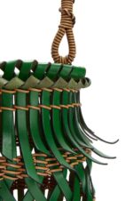 Loewe Women Fringes Bucket bag in calfskin 206XF184 Green/Honey - Image 5