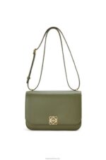 Loewe Women Goya bag in silk calfskin 206XF301 Avocado Green - Image 6