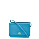 Loewe Women Goya bag in silk calfskin 206XF495 Lagoon Blue
